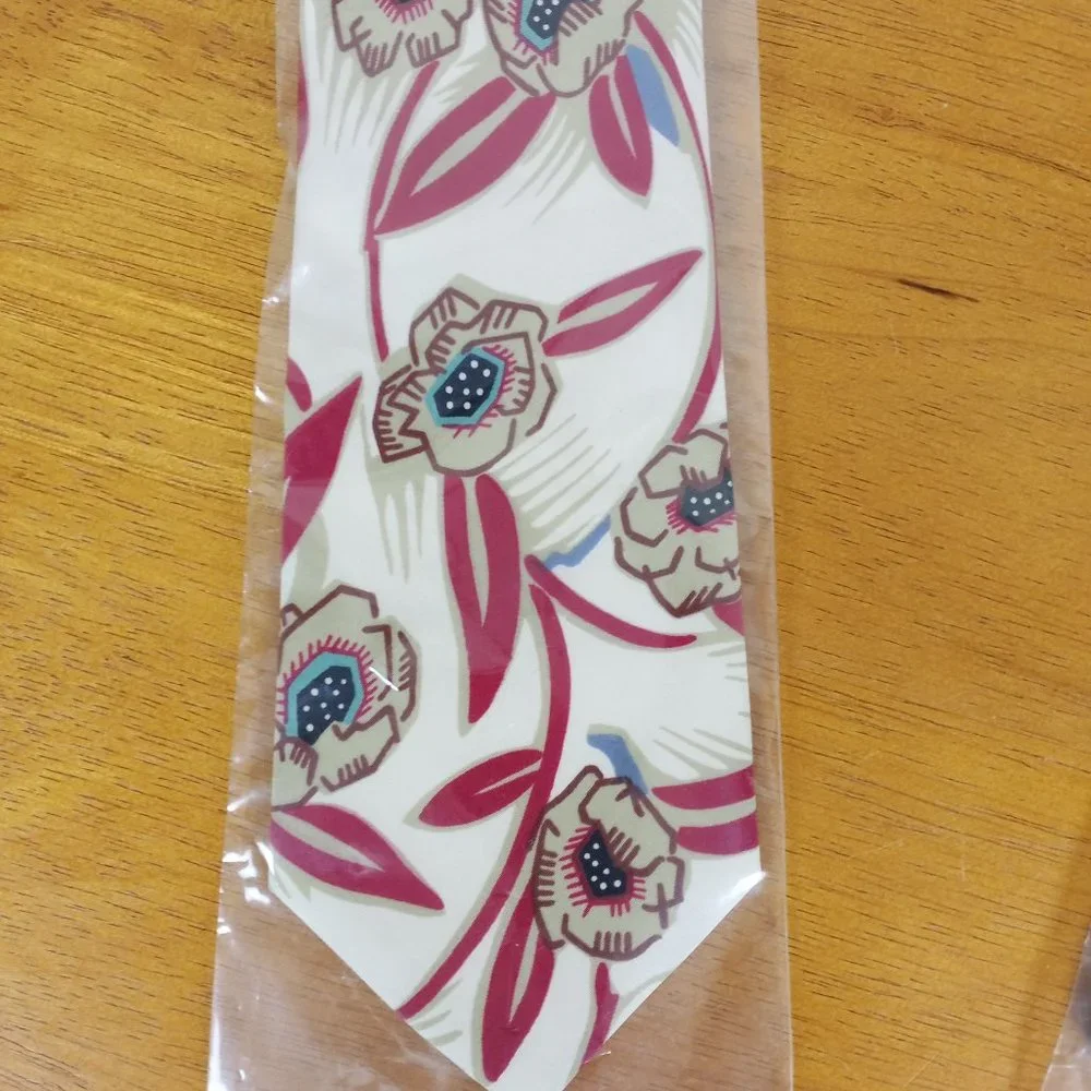 Thai Silk Hand Woven Neck Ties Made in Thailand Lot of 3 Floral pattern